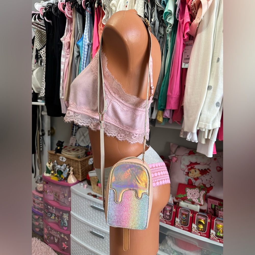 I Love Ice Cream Popsicle Girls Pastel Rainbow Crossbody